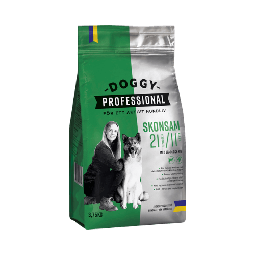 Doggy Professional Skonsam hundmat med lamm och ris, 3,75 kg förpackning.