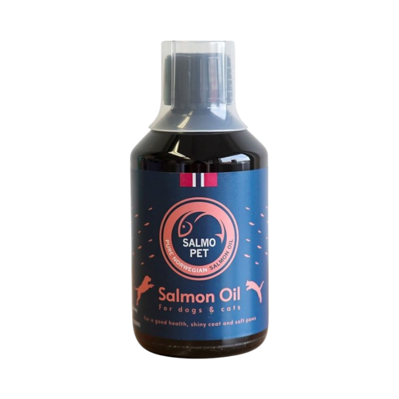 SalmoPet norsk laxolja – premium omega-3 tillskott för hundar och katter