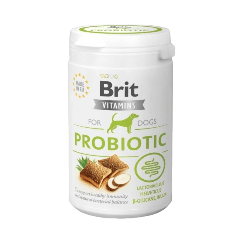 Brit Vitamins Probiotic för hundar med inulin och mjölksyrabakterier för sund tarmflora och immunförsvar.