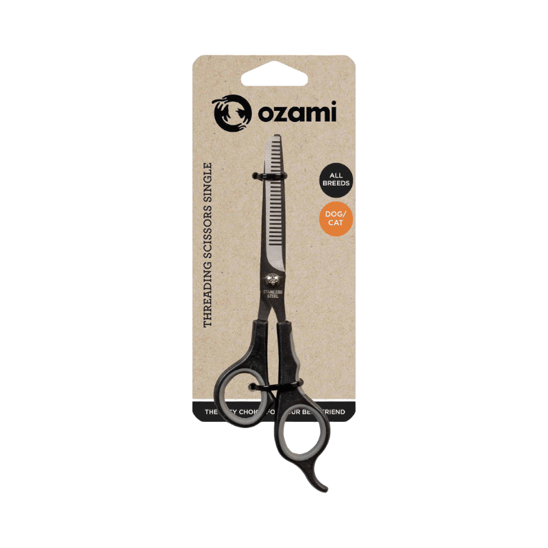 Ozami effileringssax för hund och katt, utformad för finjustering av päls.